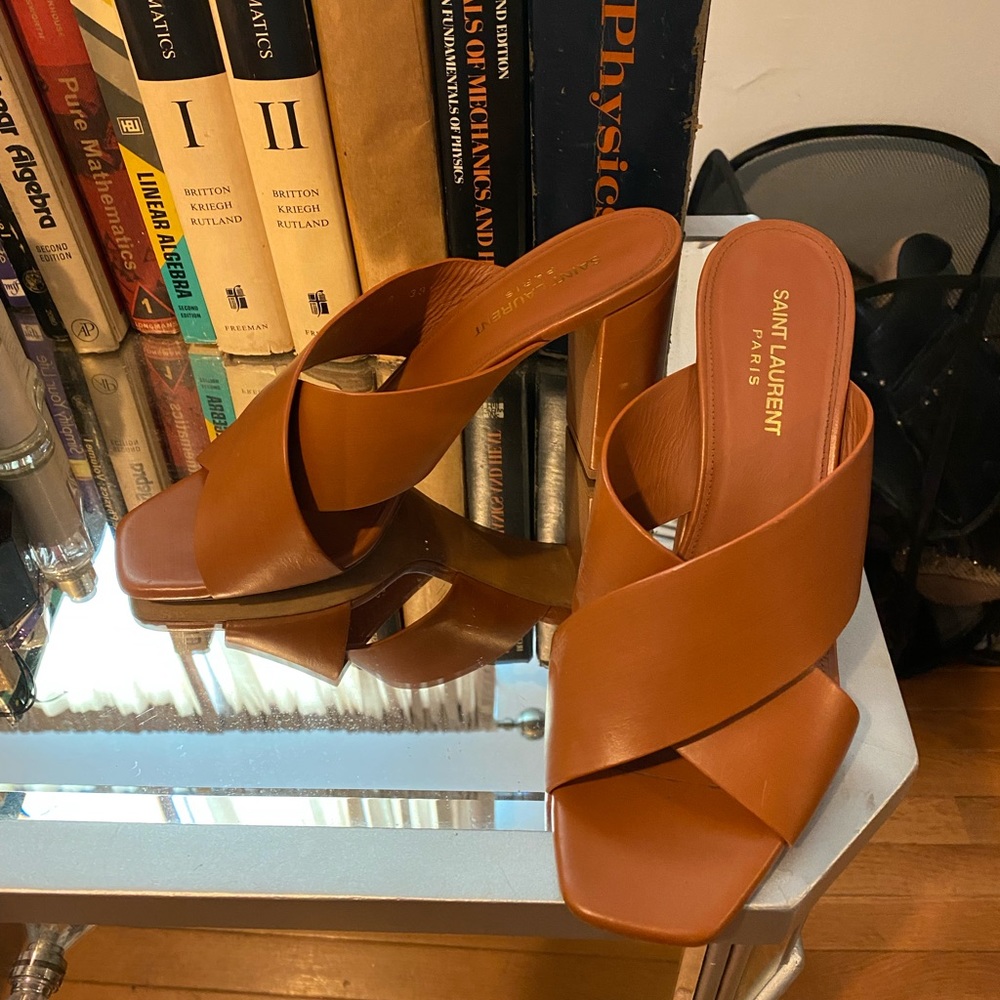 Brown saint laurent heels 39 1/2